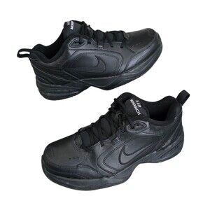 Nike Air Monarch Shoes Mens Size 10.5 Triple Black Sneakers Worn Once 415445-001
